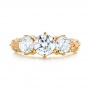 18k Yellow Gold Custom Morganite And Diamond Engagement Ring - Top View -  103649 - Thumbnail