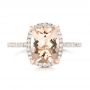 18k Rose Gold 18k Rose Gold Custom Morganite And Diamond Halo Engagement Ring - Top View -  102482 - Thumbnail