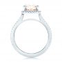 14k White Gold 14k White Gold Custom Morganite And Diamond Halo Engagement Ring - Front View -  102482 - Thumbnail