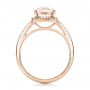 14k Rose Gold Custom Morganite And Diamond Halo Engagement Ring - Front View -  101522 - Thumbnail