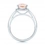 18k White Gold 18k White Gold Custom Morganite And Diamond Halo Engagement Ring - Front View -  101522 - Thumbnail