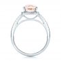  Platinum Platinum Custom Morganite And Diamond Halo Engagement Ring - Front View -  101522 - Thumbnail