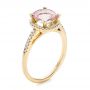 18k Yellow Gold Custom Morganite And Diamond Halo Engagement Ring