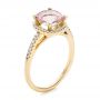 14k Yellow Gold 14k Yellow Gold Custom Morganite And Diamond Halo Engagement Ring - Three-Quarter View -  101522 - Thumbnail