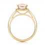18k Yellow Gold 18k Yellow Gold Custom Morganite And Diamond Halo Engagement Ring - Front View -  101522 - Thumbnail