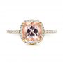 18k Yellow Gold 18k Yellow Gold Custom Morganite And Diamond Halo Engagement Ring - Top View -  101522 - Thumbnail