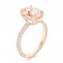 14k Rose Gold 14k Rose Gold Custom Morganite And Pave Diamond Engagement Ring - Three-Quarter View -  102749 - Thumbnail
