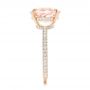18k Rose Gold Custom Morganite And Pave Diamond Engagement Ring - Side View -  102749 - Thumbnail