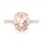 18k Rose Gold Custom Morganite And Pave Diamond Engagement Ring - Top View -  102749 - Thumbnail