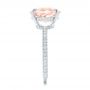 18k White Gold 18k White Gold Custom Morganite And Pave Diamond Engagement Ring - Side View -  102749 - Thumbnail