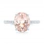14k White Gold 14k White Gold Custom Morganite And Pave Diamond Engagement Ring - Top View -  102749 - Thumbnail