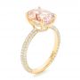 14k Yellow Gold 14k Yellow Gold Custom Morganite And Pave Diamond Engagement Ring - Three-Quarter View -  102749 - Thumbnail