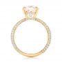 14k Yellow Gold 14k Yellow Gold Custom Morganite And Pave Diamond Engagement Ring - Front View -  102749 - Thumbnail