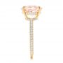 18k Yellow Gold 18k Yellow Gold Custom Morganite And Pave Diamond Engagement Ring - Side View -  102749 - Thumbnail