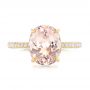 18k Yellow Gold 18k Yellow Gold Custom Morganite And Pave Diamond Engagement Ring - Top View -  102749 - Thumbnail