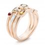 18k Rose Gold 18k Rose Gold Custom Multi-color Gemstones Engagement Ring - Three-Quarter View -  102857 - Thumbnail