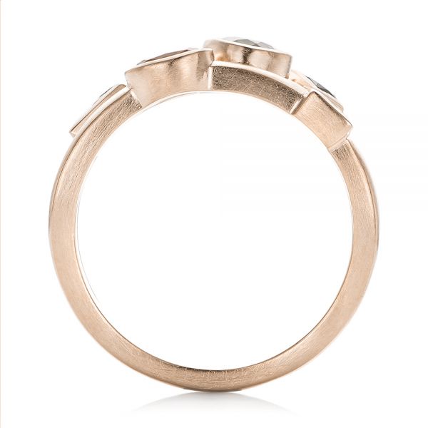 14k Rose Gold 14k Rose Gold Custom Multi-color Gemstones Engagement Ring - Front View -  102857