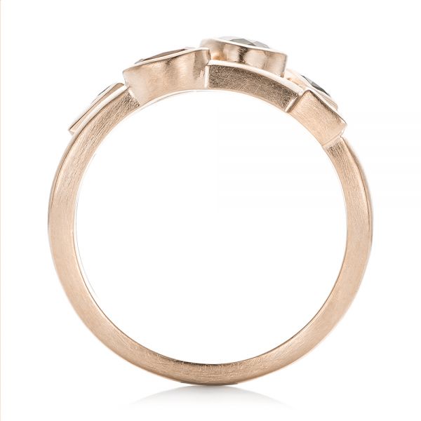 18k Rose Gold 18k Rose Gold Custom Multi-color Gemstones Engagement Ring - Front View - 102857