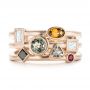 18k Rose Gold 18k Rose Gold Custom Multi-color Gemstones Engagement Ring - Top View -  102857 - Thumbnail
