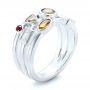  Platinum Platinum Custom Multi-color Gemstones Engagement Ring - Three-Quarter View -  102857 - Thumbnail