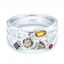 14k White Gold 14k White Gold Custom Multi-color Gemstones Engagement Ring - Flat View -  102857 - Thumbnail
