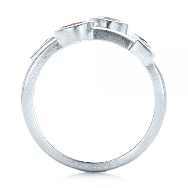 18k White Gold 18k White Gold Custom Multi-color Gemstones Engagement Ring - Front View -  102857