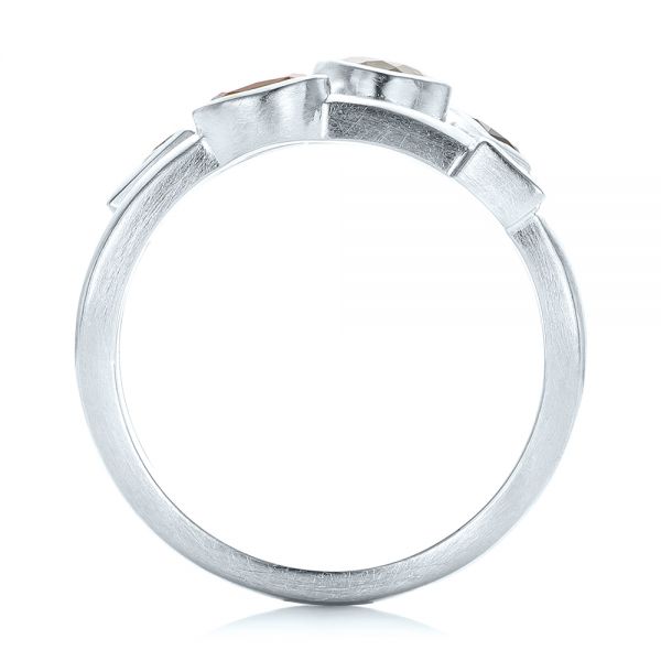 18k White Gold 18k White Gold Custom Multi-color Gemstones Engagement Ring - Front View - 102857