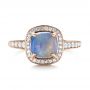 14k Rose Gold 14k Rose Gold Custom Opal And Diamond Halo Engagement Ring - Top View -  103648 - Thumbnail
