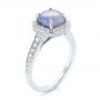 14k White Gold 14k White Gold Custom Opal And Diamond Halo Engagement Ring - Three-Quarter View -  103648 - Thumbnail