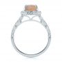  Platinum Custom Opal And Diamond Halo Engagement Ring - Front View -  103648 - Thumbnail