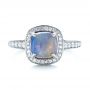 18k White Gold 18k White Gold Custom Opal And Diamond Halo Engagement Ring - Top View -  103648 - Thumbnail