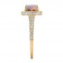 14k Yellow Gold 14k Yellow Gold Custom Opal And Diamond Halo Engagement Ring - Side View -  103648 - Thumbnail