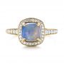 18k Yellow Gold 18k Yellow Gold Custom Opal And Diamond Halo Engagement Ring - Top View -  103648 - Thumbnail