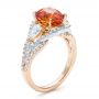 14k Rose Gold And 14K Gold 14k Rose Gold And 14K Gold Custom Orange Sapphire Engagement Ring - Three-Quarter View -  100117 - Thumbnail