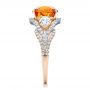 14k Rose Gold And Platinum 14k Rose Gold And Platinum Custom Orange Sapphire Engagement Ring - Side View -  100117 - Thumbnail