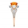 18k Rose Gold And 14K Gold 18k Rose Gold And 14K Gold Custom Orange Sapphire Engagement Ring - Side View -  100117 - Thumbnail