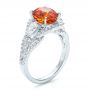  Platinum And 14K Gold Platinum And 14K Gold Custom Orange Sapphire Engagement Ring - Three-Quarter View -  100117 - Thumbnail