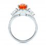 14k White Gold And Platinum 14k White Gold And Platinum Custom Orange Sapphire Engagement Ring - Front View -  100117 - Thumbnail