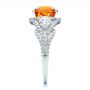  Platinum And 14K Gold Platinum And 14K Gold Custom Orange Sapphire Engagement Ring - Side View -  100117 - Thumbnail