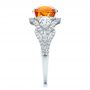 18k White Gold And 14K Gold 18k White Gold And 14K Gold Custom Orange Sapphire Engagement Ring - Side View -  100117 - Thumbnail