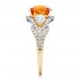 14k Yellow Gold And 14K Gold Custom Orange Sapphire Engagement Ring - Side View -  100117 - Thumbnail