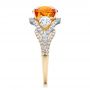 14k Yellow Gold And 14K Gold Custom Orange Sapphire Engagement Ring - Side View -  100117 - Thumbnail