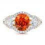 18k Yellow Gold And 14K Gold 18k Yellow Gold And 14K Gold Custom Orange Sapphire Engagement Ring - Top View -  100117 - Thumbnail