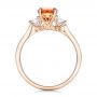 14k Rose Gold Custom Orange Sapphire And Diamond Mokume Engagement Ring - Front View -  102104 - Thumbnail