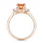 18k Rose Gold 18k Rose Gold Custom Orange Sapphire And Diamond Mokume Engagement Ring - Front View -  102104 - Thumbnail