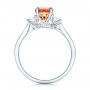 18k White Gold 18k White Gold Custom Orange Sapphire And Diamond Mokume Engagement Ring - Front View -  102104 - Thumbnail