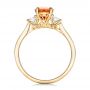 14k Yellow Gold 14k Yellow Gold Custom Orange Sapphire And Diamond Mokume Engagement Ring - Front View -  102104 - Thumbnail
