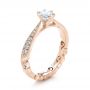 14k Rose Gold 14k Rose Gold Custom Organic Diamond Engagement Ring - Three-Quarter View -  100652 - Thumbnail