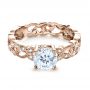 18k Rose Gold 18k Rose Gold Custom Organic Diamond Engagement Ring - Flat View -  1173 - Thumbnail