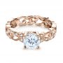 14k Rose Gold 14k Rose Gold Custom Organic Diamond Engagement Ring - Flat View -  1173 - Thumbnail